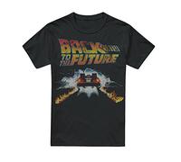 Back to The Future T-Shirt Delorean Fufsaws pour Homme, Noir, Taille XL