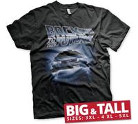 BACK TO THE FUTURE - T-Shirt Grand & Tall - Fliegender Delorean (4XL)