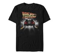 Back To The Future Vintage Peelout Basic Solid Tee T-Shirt, Noir, M Homme