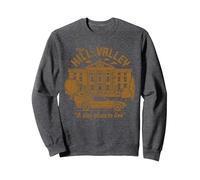 Back to The Future Visit Hill Valley A Nice Place to Live Sweatshirt, Unisexe pour Adultes, Chiné Foncé, S