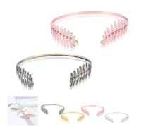 Back-Worn Leaf Metal Headband,Gold Leaf Bridal Wedding Headpiece Fashion Back-Worn Goddess Headpieces,Perfect for Weddings, Proms, Festivals, Bridal Showers & Cosplay (Copper+Pink)