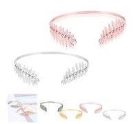 Back-Worn Leaf Metal Headband,Gold Leaf Bridal Wedding Headpiece Fashion Back-Worn Goddess Headpieces,Perfect for Weddings, Proms, Festivals, Bridal Showers & Cosplay (Silver+Pink)