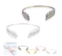 Back-Worn Leaf Metal Headband,Gold Leaf Bridal Wedding Headpiece Fashion Back-Worn Goddess Headpieces,Perfect for Weddings, Proms, Festivals, Bridal Showers & Cosplay (Silver+Copper)
