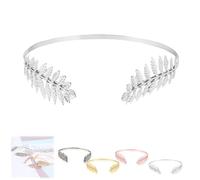 Back-Worn Leaf Metal Headband,Gold Leaf Bridal Wedding Headpiece Fashion Back-Worn Goddess Headpieces,Perfect for Weddings, Proms, Festivals, Bridal Showers & Cosplay (Silver #1)