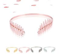Back-Worn Leaf Metal Headband - Gold Leaf Bridal Wedding Headpiece, Goddess Headpiece for Back-of-Head Wear - Perfect for Weddings, Proms, Festivals, Bridal Showers & Cosplay (Rose gold)