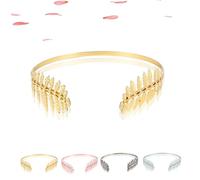 Back-Worn Leaf Metal Headband - Gold Leaf Bridal Wedding Headpiece, Goddess Headpiece for Back-of-Head Wear - Perfect for Weddings, Proms, Festivals, Bridal Showers & Cosplay (Gold)