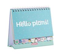 Back2Fun Agenda hebdomadaire de bureau intemporel, double spirale métallique, base en carton renforcé, 36 feuilles colorées, 210 x 180 mm, organisez votre semaine avec style et plaisir en anglais