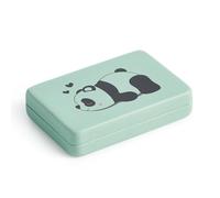 Back2Fun Boîte à bijoux pour filles avec miroir, organiseur à 4 compartiments, intérieur velouté, étui pour petits bijoux 100 x 70 x 20 mm, Panda