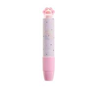 Back2Fun - Gomme à effacer rétractable, motif amusant de patite 3D pour la trousse, avec recharge supplémentaire, style holographique rose pour le retour à l'école