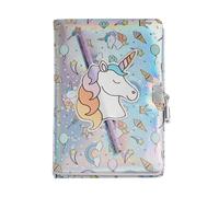 Back2Fun - Journal secret avec cadenas et 2 clés : écrivez, dessinez et gardez des secrets, avec crayon, 80 feuilles lignées, carnet A5 enfant, couverture rigide avec finition holographique, cadeau