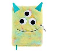 Back2Fun - Journal Secret en Peluche Avec Cadenas, Carnet de Notes Ligné Avec 80 Feuilles, Motif Monstre Amusant, Yeux Saillants et Détails Brodés