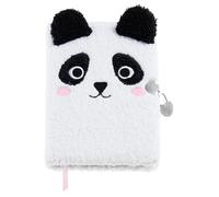 Back2Fun - Journal Secret en Peluche Avec Cadenas, Carnet de Notes Ligné Avec 80 Feuilles, Motif Panda Amusant Avec Oreilles 3D et Détails Brodés