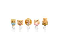 Back2Fun - Lot de 5 Mini Pinces Ourson en 3D Pour Bureau, Trombones Amusants en Résine, Style Kawaii, Matériel Scolaire Pour la Rentrée