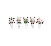 Back2Fun - Lot de 5 Mini Pinces Panda en 3D Pour Bureau, Trombones Amusants en Résine, Style Kawaii, Matériel Scolaire Pour la Rentrée