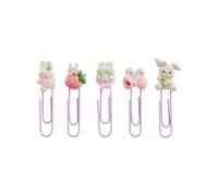 Back2Fun - Lot de 5 Trombones Lapin en 3D Pour Bureau, Trombones Amusants en Résine, Style Kawaii, Matériel Scolaire Pour la Rentrée