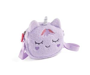 Back2Fun - Petit Sac Enfant Bandoulière, Bandoulière Réglable, Matière Douce Effet Mouton, 175 x 160 x 35 mm, Design Confortable et Amusant, Licorne