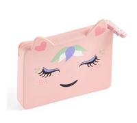 Back2Fun - Porte-Cartes pour Enfants avec Poche Extérieure pour Une Carte De Transport, Étui Polyvalente en Silicone : Clés, Pièces Ou Petits Objets, Oreilles Embossées, Style Kawaii, Licorne