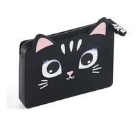 Back2Fun - Porte-Cartes pour Enfants avec Poche Extérieure pour Une Carte De Transport, Étui Polyvalente en Silicone : Clés, Pièces Ou Petits Objets, Oreilles Embossées, Style Kawaii, Chaton