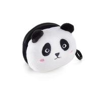 Back2Fun - Porte-monnaie en peluche, Taille 95 x 95 x 60 mm, Tirette en métal, Fermeture éclair, Porte-monnaie avec porte-clés, Matériau polyester effet peluche, Détails brodés, Design panda