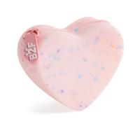 Back2Fun - Porte-Monnaie en Silicone translucide avec Effet pailleté, Mini Trousse en Forme de cœur pour pièces de Monnaie, Billets et Petits Objets, Rose