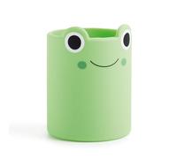 Back2Fun - Pot à crayons enfant en silicone souple | Design animal mignon | Organiseur de bureau multifonction | Fournitures scolaires | Grenouille