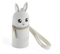 Back2Fun - Sac À Main avec Porte-Clés Et Mini-Bécher, Étui À Crayons pour Enfants en Silicone Souple 3 en 1, Crochet Métallique Et Grande Poignée À Suspendre Au Poignet, Étui Ø45 X 115 Mm, Lapin
