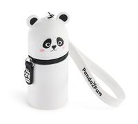 Back2Fun - Sac À Main avec Porte-Clés Et Mini-Bécher, Étui pour Enfants en Silicone Souple 3 en 1, Crochet Métallique Et Grande Poignée À Suspendre Au Poignet, Étui Ø45 X 115 Mm, Style Kawaii, Panda