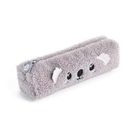 Back2Fun - Trousse Scolaire Effet Mouton Avec Fermeture Éclair et Poignée en Silicone, Détails Brodés et Oreilles en Volume, Motif Fluffy, Koala
