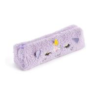 Back2Fun - Trousse Scolaire Effet Mouton Avec Fermeture Éclair et Poignée en Silicone, Détails Brodés et Oreilles en Volume, Motif Fluffy, Licorne