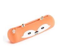 Back2Fun - Trousse scolaire en silicone souple, avec fermeture éclair et tirette, détails en relief, dimensions Ø45 x 185 mm, style Kawaii pour la rentrée scolaire, Reddy
