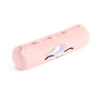 Back2Fun - Trousse scolaire en silicone souple, avec fermeture éclair et tirette, détails en relief, dimensions Ø45 x 185 mm, style Kawaii pour la rentrée scolaire, licorne