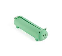 Back2Fun - Trousse Scolaire Plate, Étui Scolaire à Un Compartiment, Porte-Tout en Silicone Souple, Fermeture éclair, Design d’Animaux en Relief, Matériel Scolaire, Petite Grenouille