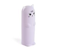 Back2Fun - Trousse scolaire qui brille dans le noir, trousse en silicone souple de Ø65 x 19 cm, fermeture éclair arrière, style Kawaii pour la rentrée scolaire, chaton