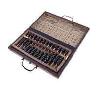 Backbayia 13 Rangs Bouliers Outil de Calcul Mathématiques Abaque Chinois Avec Boîte Abacus en Bois Vintage Fournitures D'école