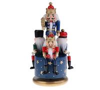 Backbayia 4 Soldats Boîtes à Musique et Figurines Casse-Noisette Objets de Décoration Anniversaire Noël Fête Cadeau