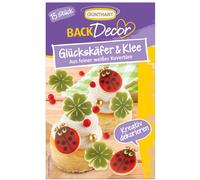 BackDecor Scarabée porte-bonheur & trèfles en chocolat de couverture blanc