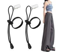 Backdrop Clips, 2 Pieces with Stretchy Cords, Wide Leg Trousers Matching Accessory, Tablecloth Tightener Tool, Versatile Use for Commuting, Dating, Beach, and Travel, 7.87 inches