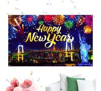 Backdrop New Years, 3x5ft 2D Holiday Decor, Festive Wall Backdrop for Photographers, Content Creators, School Events, Small Business, Family Gatherings, Window Display, Office