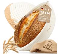 Backefix Panier de fermentation rond de 23 cm pour pain de - Grand panier de fermentation pour cuire du pain - Accessoire pour pain parfaitement formé et fait à la main - Panier de