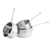 BACKEN 012250 - Set de 3 Casseroles 16/18/20 cm -Tri-ply triple couche Inox 18/10 Induction, Antiadhésif Naturel, sans PTFE, PFOA, PFAS, Haute Résistance