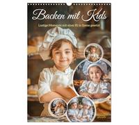 Backen mit Kids (Wandkalender 2026 DIN A3 hoch), CALVENDO Monatskalender