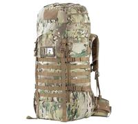 BACKFERRY Sac à dos tactique de 75 l avec cadre interne, MOLLE et système d'hydratation pour le camping, la chasse, la randonnée, l'aventure sauvage, À camouflage