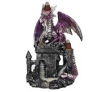 BackfIow Brûle-encens | Château du Dragon Violet | H 20 cm x l 14 cm x P 14 cm | Lot de 1