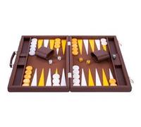 Backgammon 18 de Luxe, 45,5 cm - matériaux de Haute qualité - dés et jetons nacrés marron G