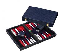 Backgammon Bleu - Medium - Cuir Synthétique