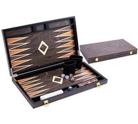 Engelhart- 250547 - Backgammon de luxe - 18 pouces - Plaqué en ronces de noyer et vernis G