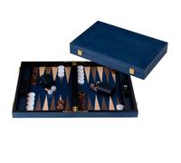 Backgammon Bois Luxe 18 Pouces 52 X 45,5 Cm - Ronce Noyer, Pions Brun Blanc | Jeu De Societe 2 Joueurs Avec 30 Pions, Des, Gobelets Et Regles - Valise Fermee 45,5 X 26 X 5,5 Cm, Grand Coffret Marquete