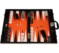 Backgammon compétition Wycliffe Brothers 3e génération - Croco Noir, Surface de Jeu Orange