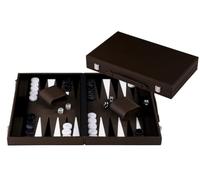 Backgammon Cuir Luxe 15 Pouces 47,4 X 38,6 Cm - Olive Creme, Noir Blanc