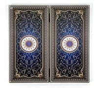 Backgammon de luxe - En bois - 60 cm - Fabriqué à la main - Avec verre trempé - Grand jeu de backgammon pour professionnels et collectionneurs